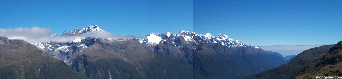 gama de la montaña del darran en Nueva Zelandia