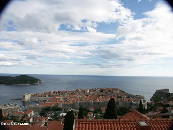 Dubrovnik, vue de diplômé historique ou de vieille ville murée