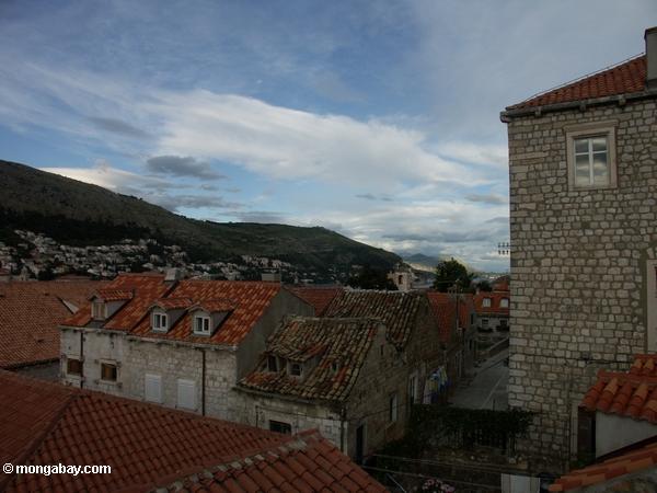 Dubrovnik, Ansicht des historischen Absolventen von den Stadtwänden