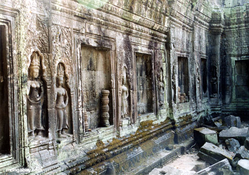 Figurines de la pared en Ankor WatCambodia